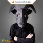 Masque de chèvre en papercraft 3D, modèle PDF et SVG pour Cricut et Cameo4, weergave 3