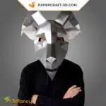 Masque de chèvre en papercraft 3D, modèle PDF et SVG pour Cricut et Cameo4, weergave 5
