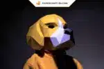 Masque de chien Beagle en papercraft, modèle d&rsquo;origami 3D à télécharger en PDF, weergave 2