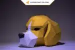 Masque de chien Beagle en papercraft, modèle d&rsquo;origami 3D à télécharger en PDF, weergave 4