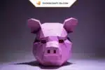 Masque de cochon en papier 3D, modèle Papercraft origami à télécharger en PDF, weergave 3
