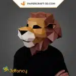 Masque de lion en papier 3D à faire soi-même : Papercraft origami, weergave 5