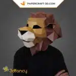 Masque de lion en papier 3D à faire soi-même : Papercraft origami, weergave 3