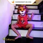 Masque de lion en papier 3D à faire soi-même : Papercraft origami, weergave 7