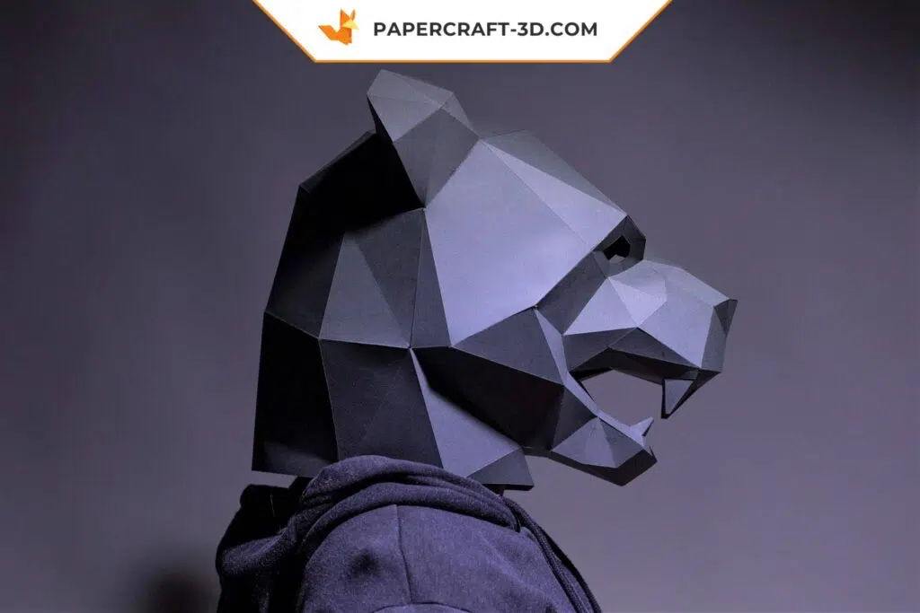 Papercraft de máscara Pantera Negra em origami