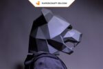 Papercraft Black Panther mask in origami