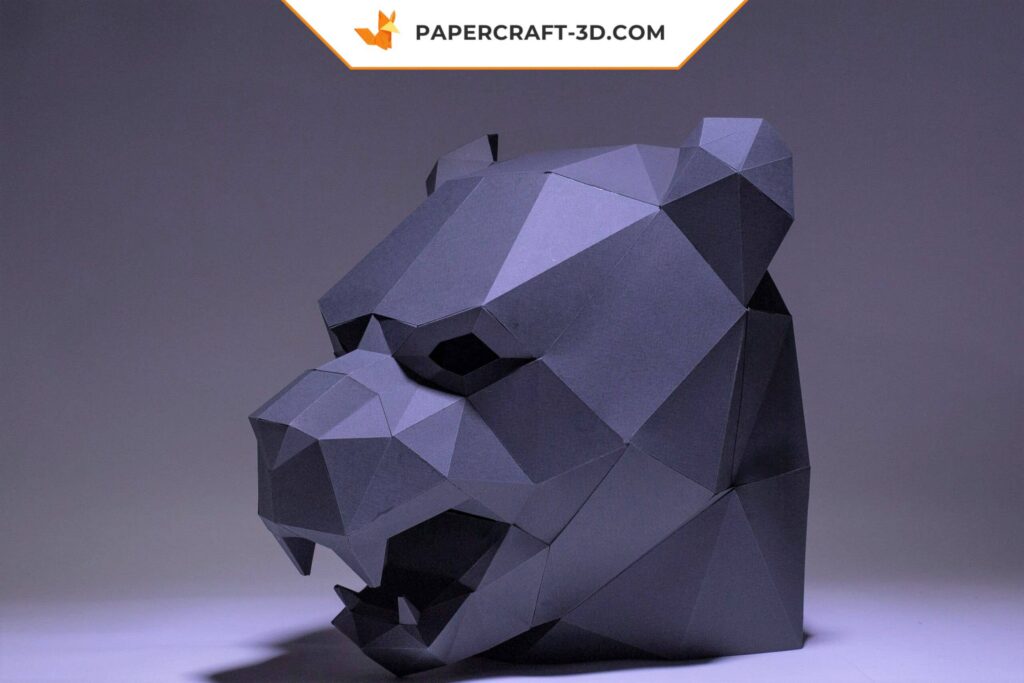 Papercraft de máscara Pantera Negra em origami