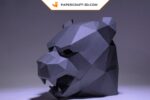 Papercraft Black Panther mask in origami