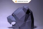 Papercraft Black Panther mask in origami
