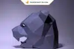 Papercraft de máscara Pantera Negra em origami