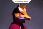 Masque de renard en papier 3D - modèle d&rsquo;origami Papercraft