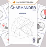 Papercraft maschera di Charmander in origami