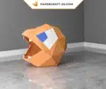 Masque Salamèche en papier 3D origami Papercraft Pokemon