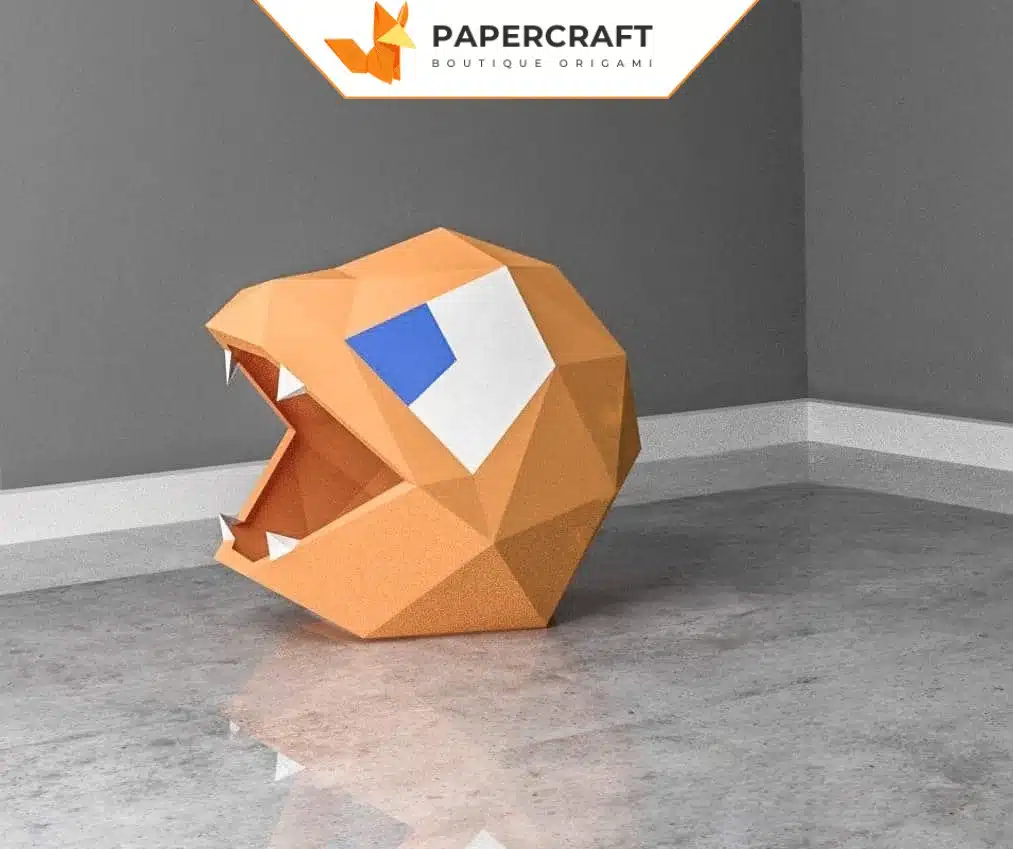 Papercraft Charmander mask in origami