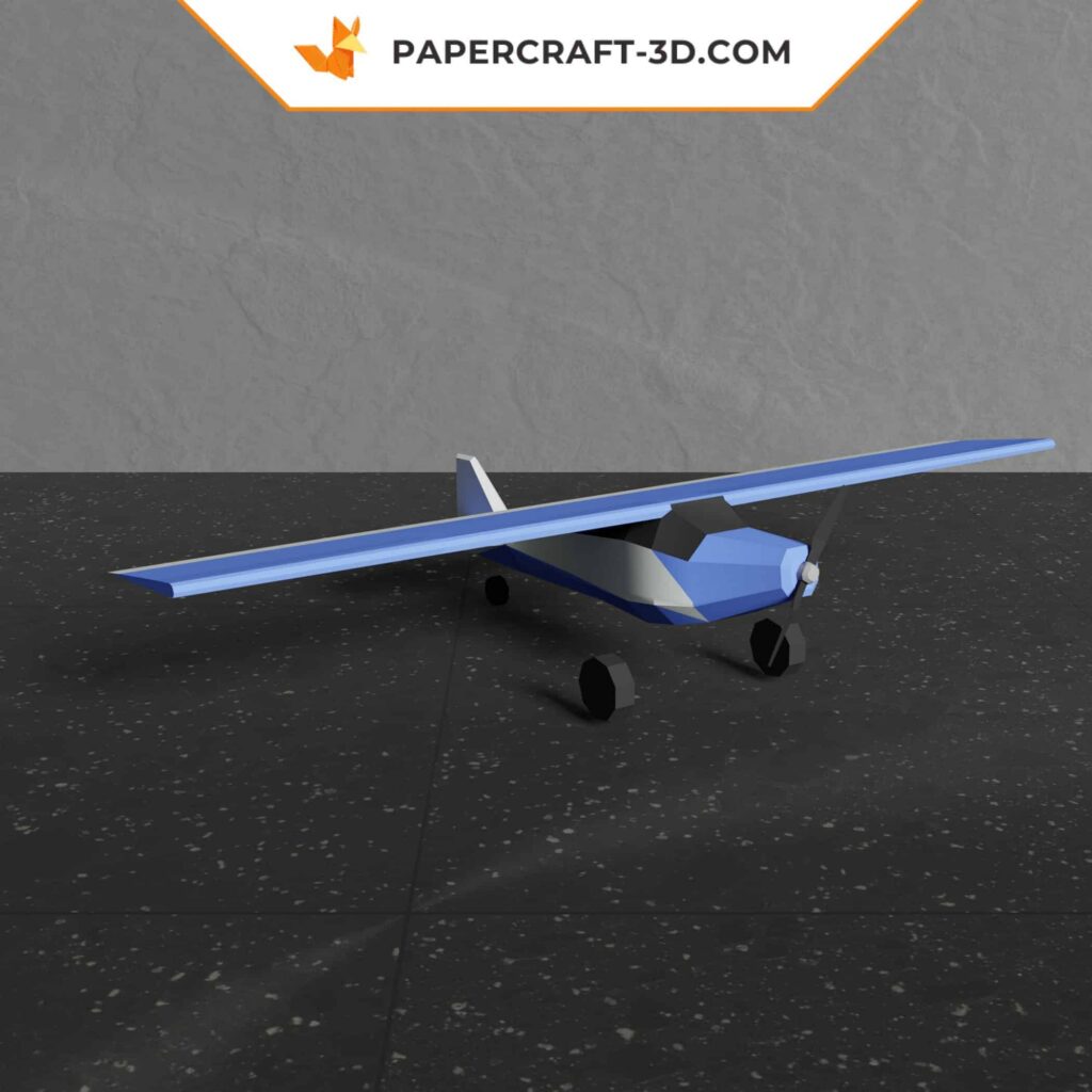 Papercraft-Flugzeug mit klassischem Fahrwerk als 3D-Origami