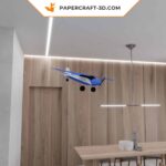 Papercraft d'avion à train classique en origami 3D