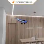 Modèle de papercraft d&rsquo;avion à train classique 3D en formats SVG, DXF, PDF, weergave 4