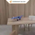 Modèle de papercraft d&rsquo;avion à train classique 3D en formats SVG, DXF, PDF, weergave 5
