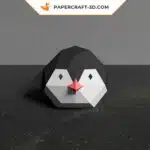 Modèle de papercraft Pingouin Glissant en origami papier 3D, weergave 2