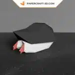Modèle de papercraft Pingouin Glissant en origami papier 3D, weergave 3
