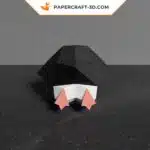 Modèle de papercraft Pingouin Glissant en origami papier 3D, weergave 4
