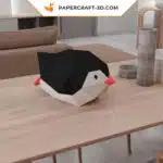 Modèle de papercraft Pingouin Glissant en origami papier 3D, weergave 5
