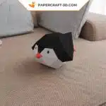 Modèle de papercraft Pingouin Glissant en origami papier 3D, weergave 6