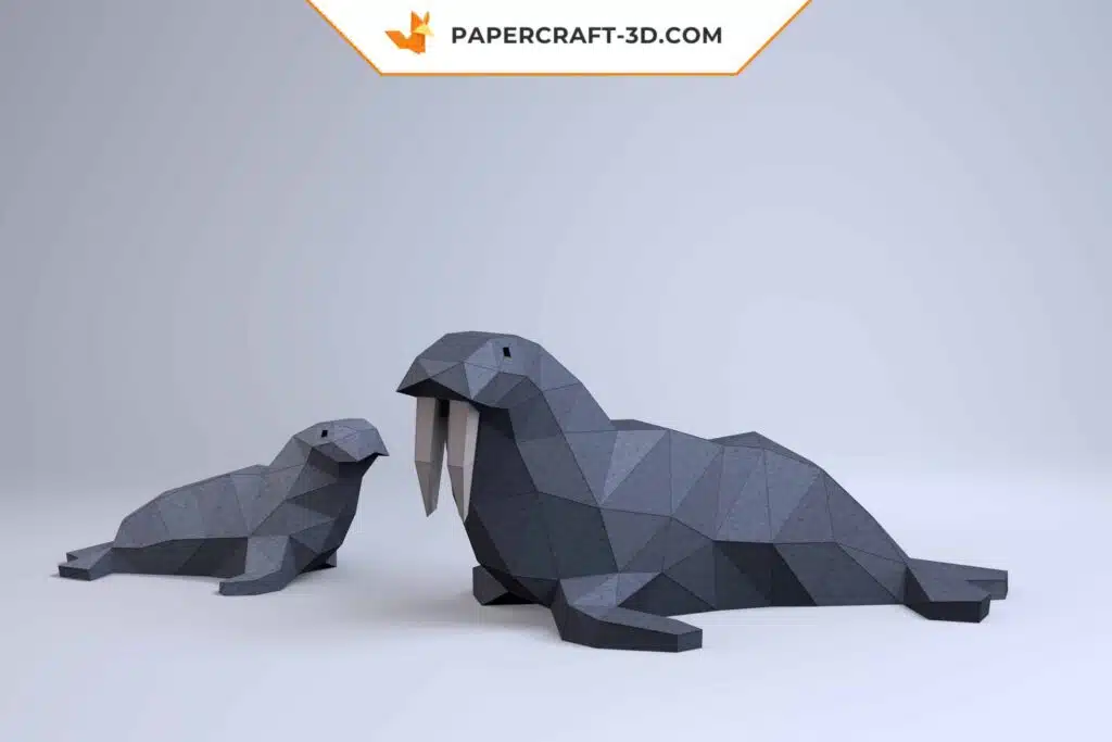 Modèle de Sceau en Papercraft - Artisanat Origami Papier 3D, weergave 2