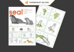 Papercraft of walruses in 3D origami