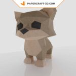 Papercraft of kitten in origami