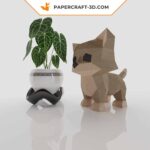 Papercraft of kitten in origami