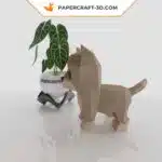 Modèle Papercraft de chaton en origami papier 3D, weergave 3