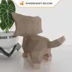 Modèle Papercraft de chaton en origami papier 3D, weergave 4