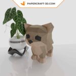 Papercraft of kitten in origami