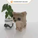 Modèle Papercraft de chaton en origami papier 3D, weergave 5