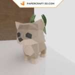 Papercraft of kitten in origami