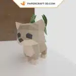 Modèle Papercraft de chaton en origami papier 3D, weergave 6