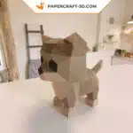 Modèle Papercraft de chaton en origami papier 3D, weergave 8