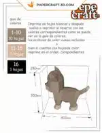 Modèle Papercraft de chaton en origami papier 3D, weergave 10