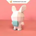 Papercraft coelho astronauta maluco em origami 3D, vista 8