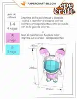 Papercraft coelho astronauta maluco em origami 3D, vista 10