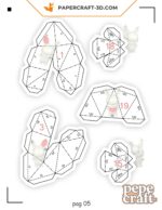 Papercraft rabbid astronaut in 3D origami