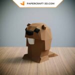 Papercraft di marmotta in origami 3D