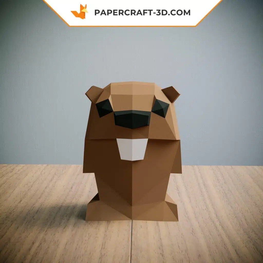 Papercraft di marmotta in origami 3D