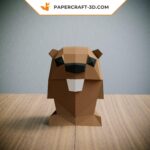 Papercraft di marmotta in origami 3D
