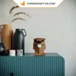 Papercraft de marmota em origami 3D