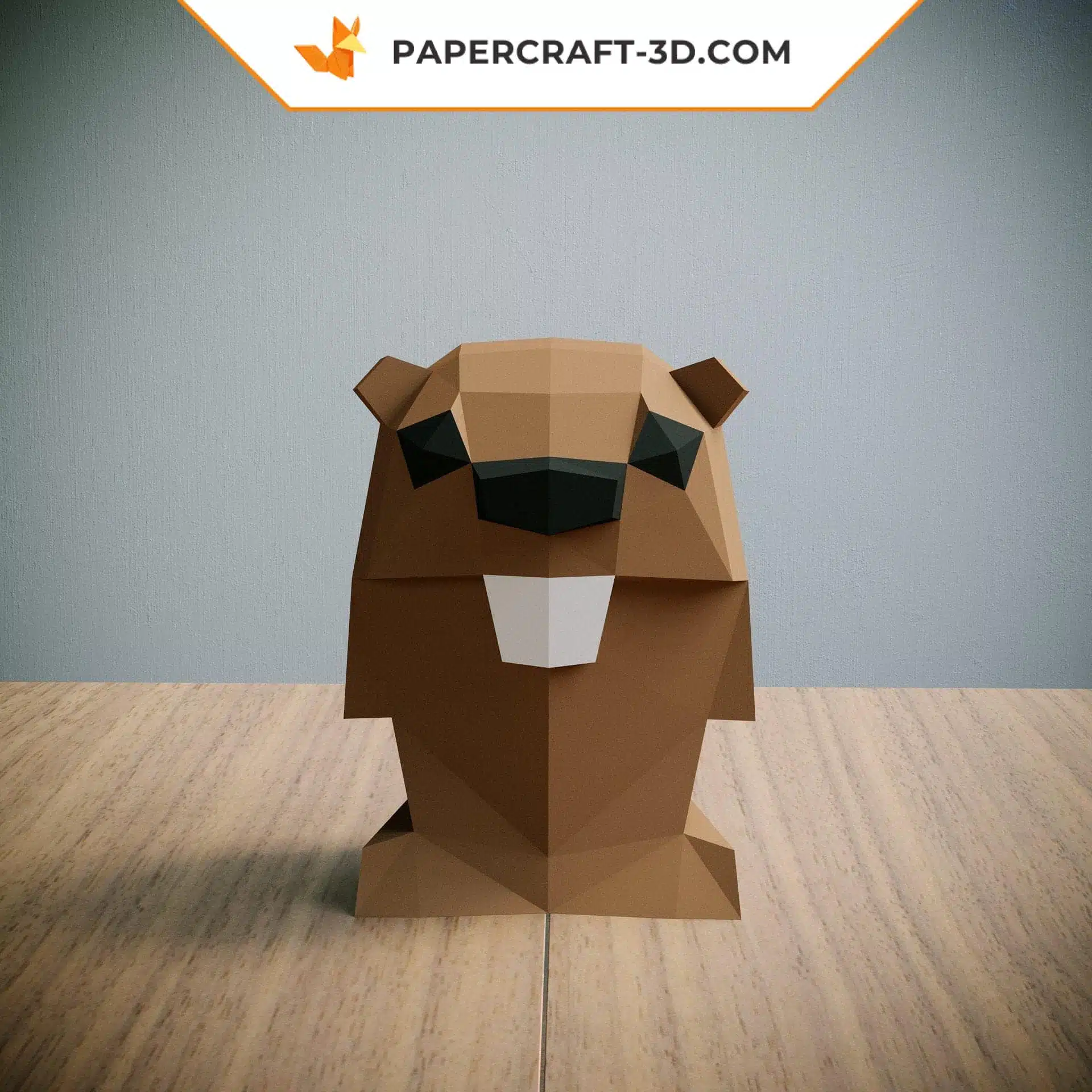Papercraft of marmot in 3D origami