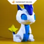 Modèle PDF de dragon en papercraft origami 3D, weergave 2