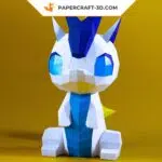 Modèle PDF de dragon en papercraft origami 3D, weergave 3