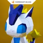 Modèle PDF de dragon en papercraft origami 3D, weergave 4